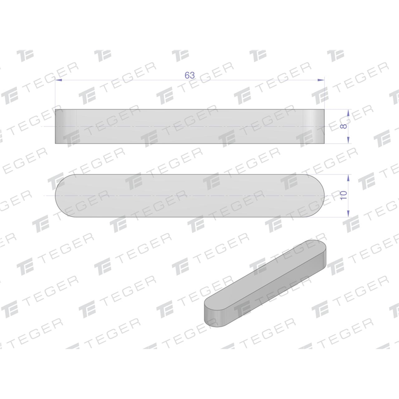 Wpust pryzmatyczny 10x8x63 TEGER, (sprzedawane po 10)-347907548