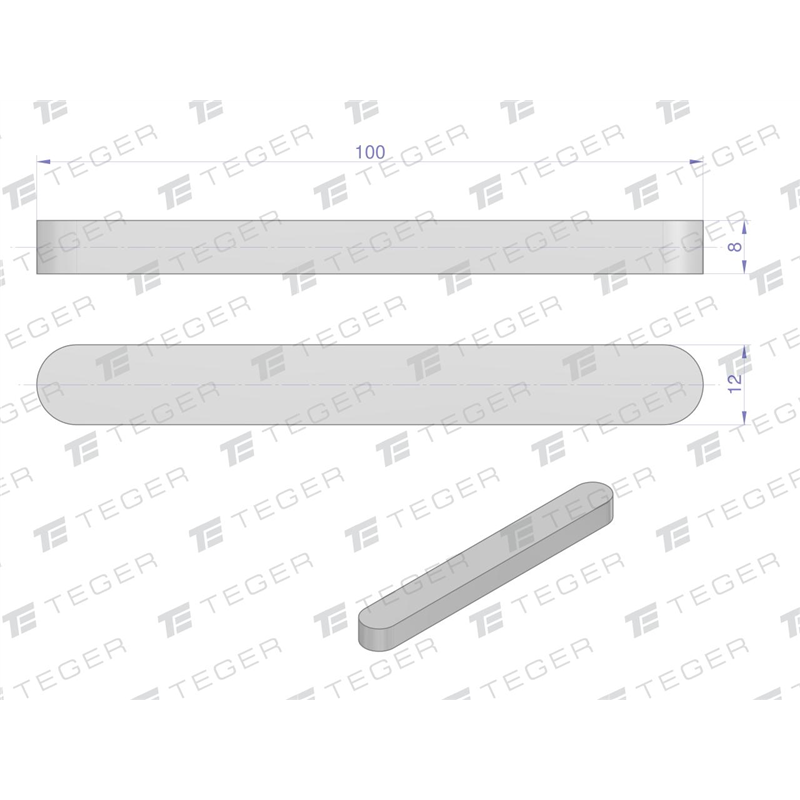Wpust pryzmatyczny 12x8x100 TEGER, (sprzedawane po 10)-347907508