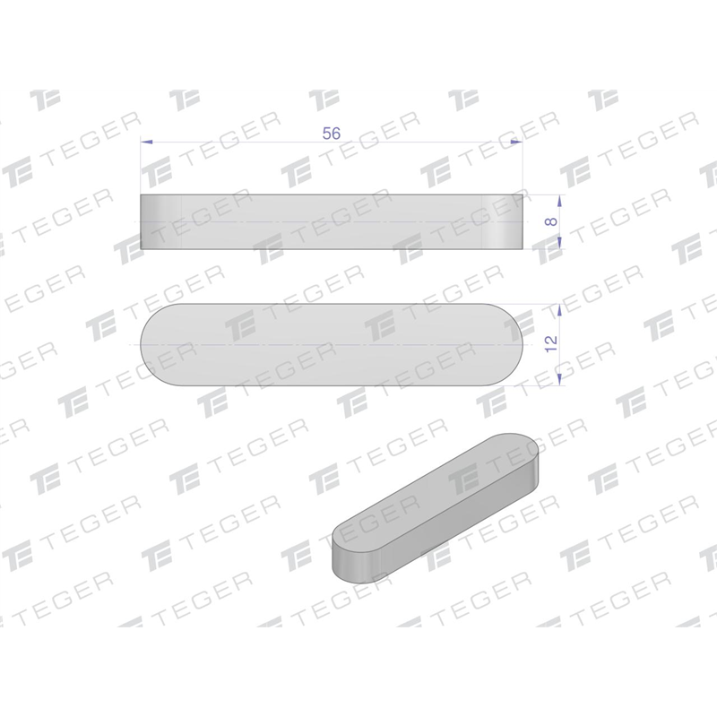 Wpust pryzmatyczny 12x8x56 TEGER, (sprzedawane po 10)-347479085
