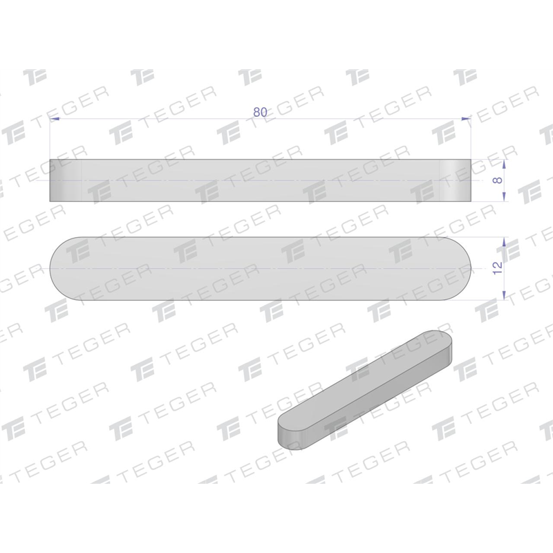 Wpust pryzmatyczny 12x8x80 TEGER, (sprzedawane po 10)-347479109