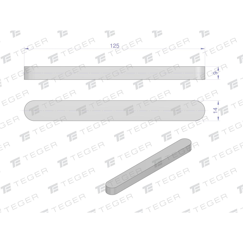 Wpust pryzmatyczny 14x9x125 TEGER, (sprzedawane po 10)-347907636