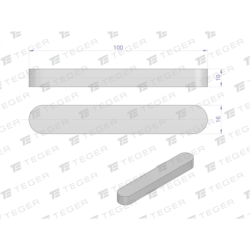 Wpust pryzmatyczny 16x10x100 TEGER, (sprzedawane po 10)-347479179