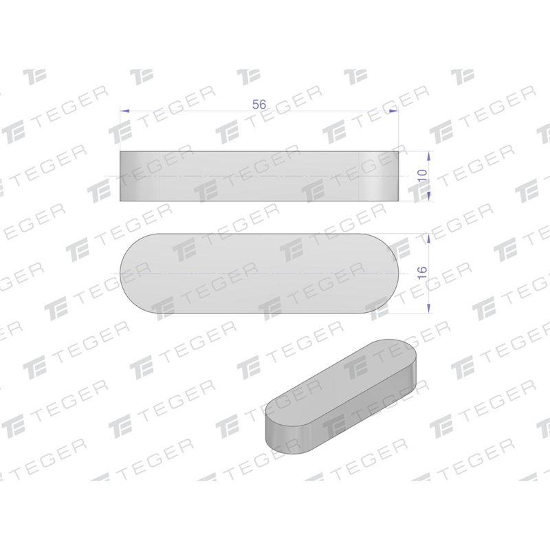 Wpust pryzmatyczny 16x10x56 TEGER, (sprzedawane po 10)-347479069