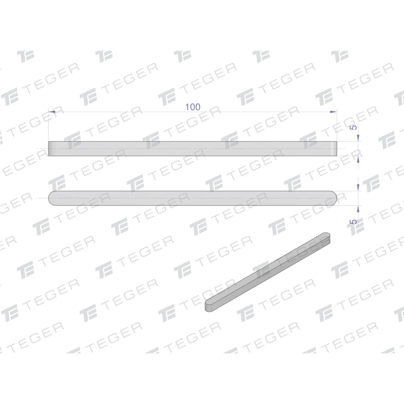 Wpust pryzmatyczny 5x5x100 TEGER, (sprzedawane po 10)-347479183