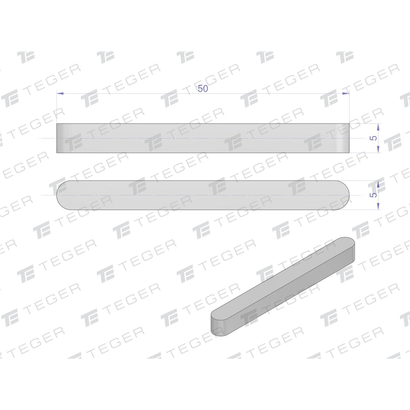 Wpust pryzmatyczny 5x5x50 TEGER, (sprzedawane po 10)-347907510
