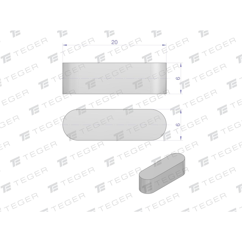Wpust pryzmatyczny 6x6x20 TEGER, (sprzedawane po 10)-347479121