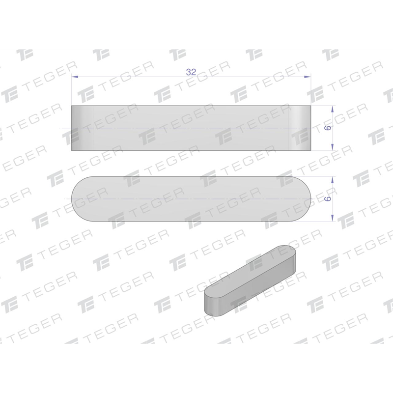 Wpust pryzmatyczny 6x6x32 TEGER, (sprzedawane po 10)-347479087