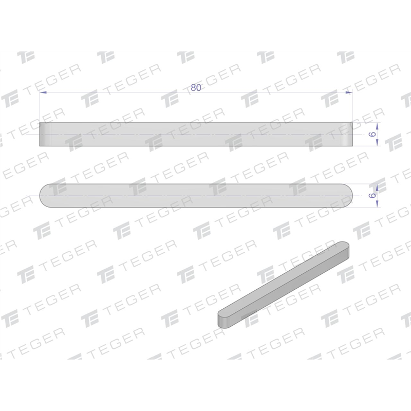 Wpust pryzmatyczny 6x6x80 TEGER, (sprzedawane po 10)-347907556