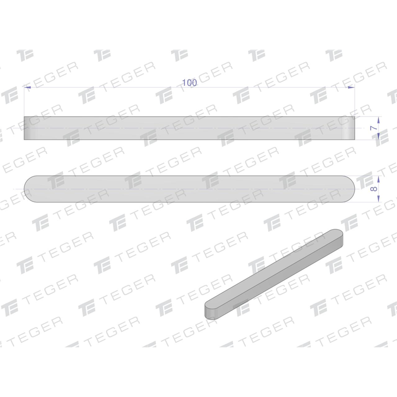Wpust pryzmatyczny 8x7x100 TEGER, (sprzedawane po 10)-347479203