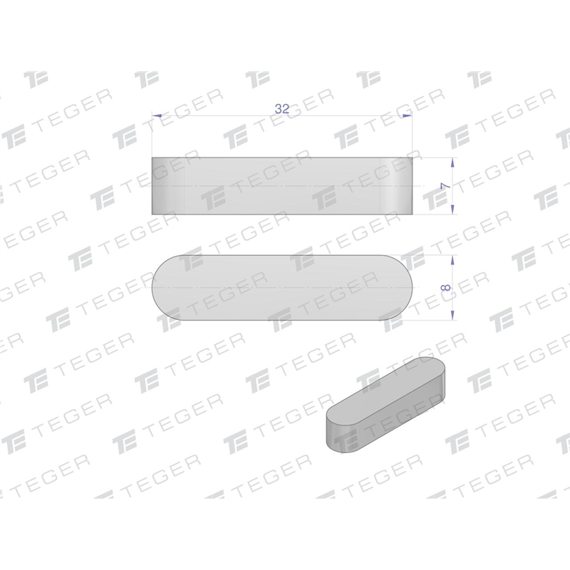 Wpust pryzmatyczny 8x7x32 TEGER, (sprzedawane po 10)-347479077