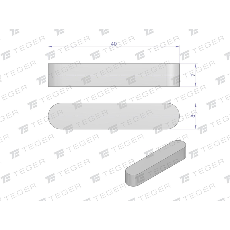 Wpust pryzmatyczny 8x7x40 TEGER, (sprzedawane po 10)-347479091