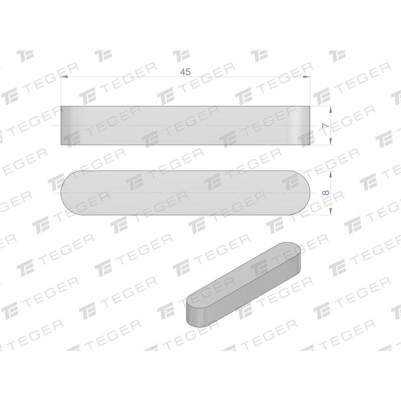 Wpust pryzmatyczny 8x7x45 TEGER, (sprzedawane po 10)-347479171