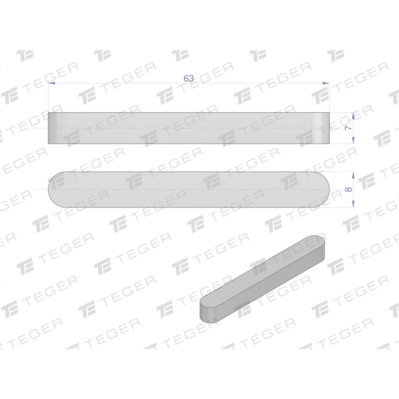 Wpust pryzmatyczny 8x7x63 TEGER, (sprzedawane po 10)-347907534