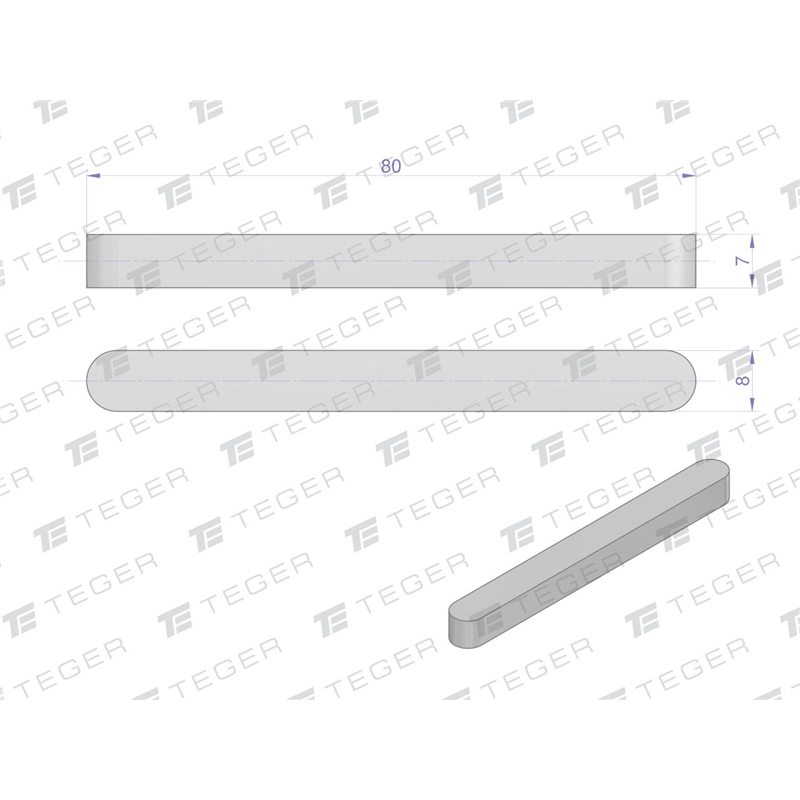 Wpust pryzmatyczny 8x7x80 TEGER, (sprzedawane po 10)-347907592