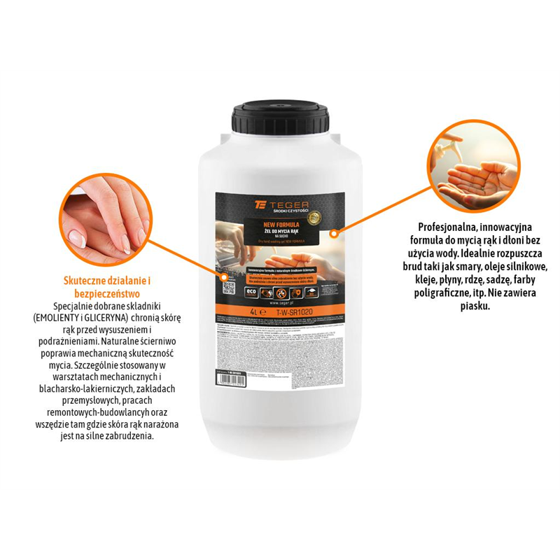 Żel do mycia rąk na sucho NEW FORMULA 4l / TEGER-347898995