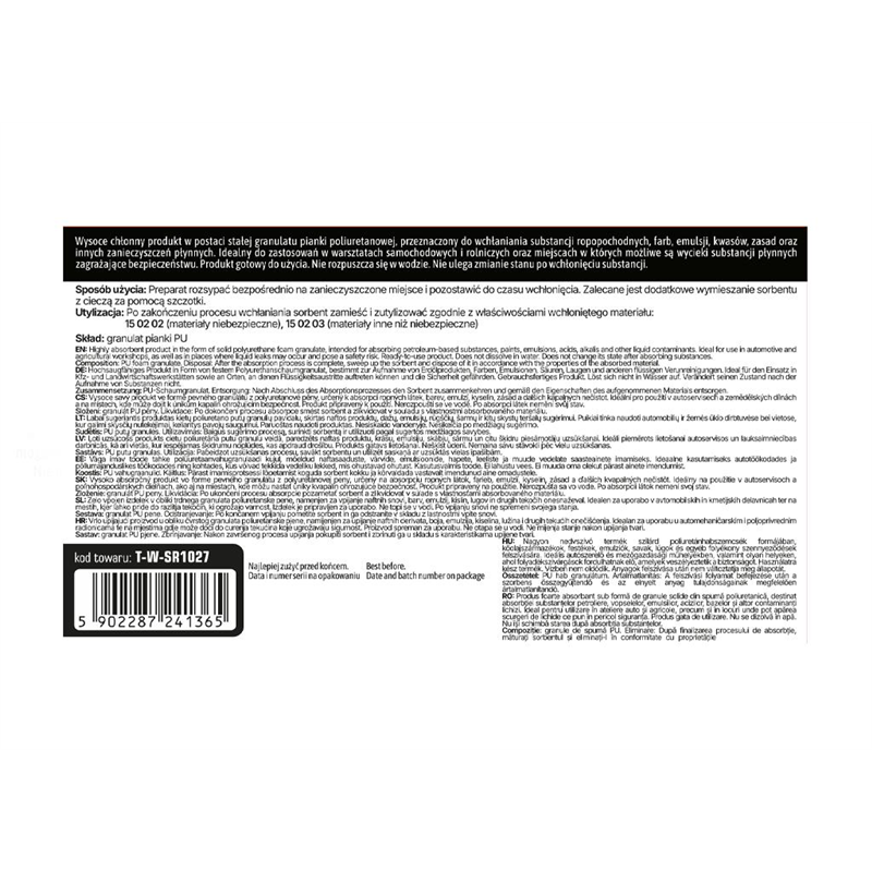 Pochłaniacz substancji ropopochodnych SORBENT - uniwersalny 10l / TEGER-347904678