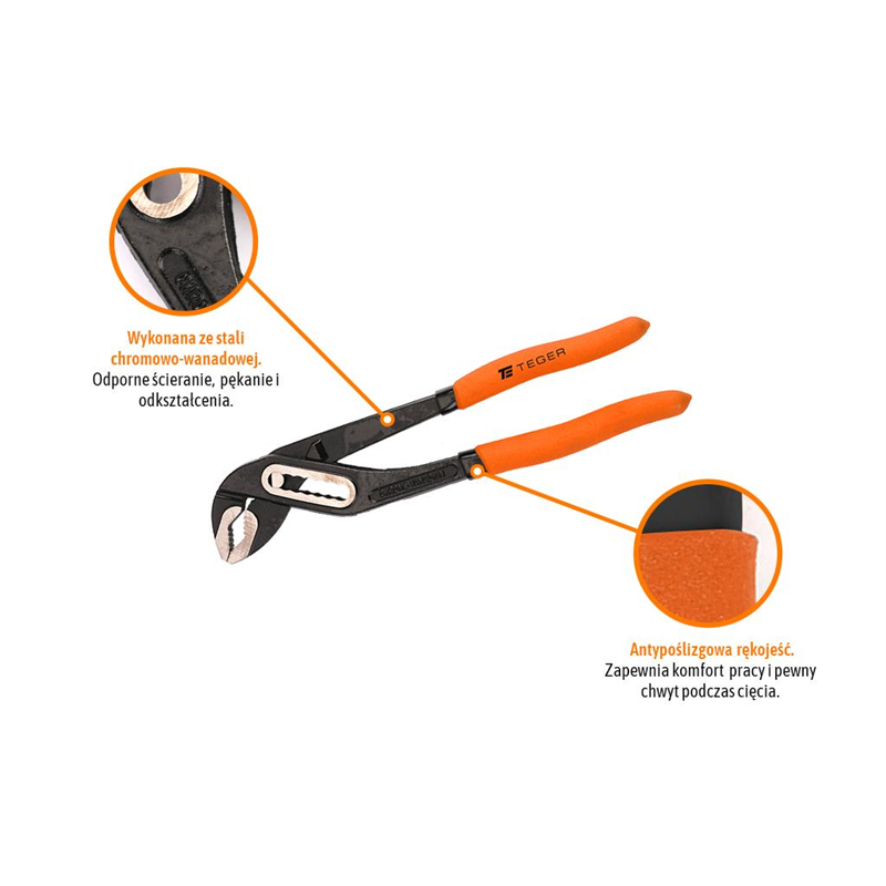Szczypce nastawne do rur 180 mm / TEGER-347474700