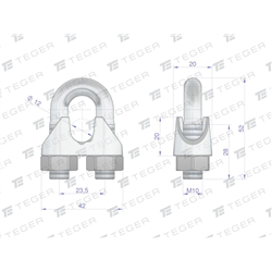 Zacisk linki stalowej 12mm TEGER, (sprzedawane po 10)-347769073