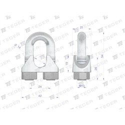 Zacisk linki stalowej 14mm TEGER, (sprzedawane po 10)-347907764