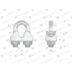 Zacisk linki stalowej 6mm TEGER, (sprzedawane po 10)-347769111