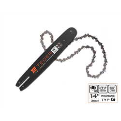 Zestaw tnący, 14" (36 cm) prowadnica + łańcuch, 3/8", 1,3 mm, 50 og., 9z, moc. G, Teger-347909122
