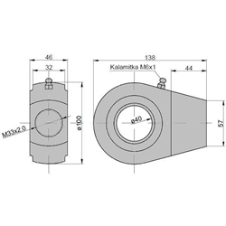 Ucho siłownika KT2.80 (UE2.80) łożysko GE40-347444602