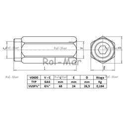 Zawór zwrotny VU 3/8" przepustowość 45L-347871156