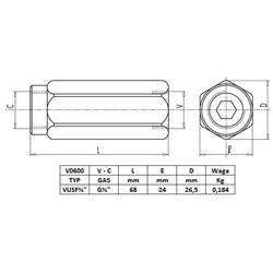 Zawór zwrotny VU 3/8" przepustowość 45L-347443252