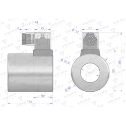 Cewka dzielnika elektrozaworu V-DVS-80L-1/2  12V DC VOIMA-347475755
