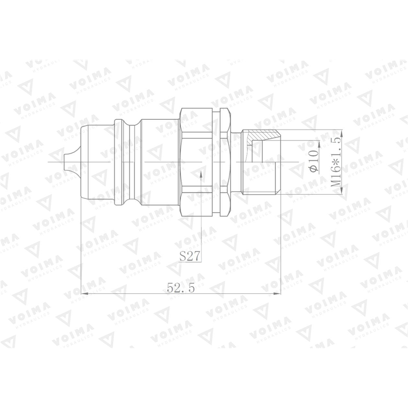 Szybkozłącze hydrauliczne wtyczka EURO M16x1.5 GZ (9100816W) VOIMA-347890551
