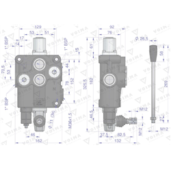 Rozdzielacz hydrauliczny 1-sekcyjny 120L VOIMA-347904163
