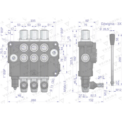 Rozdzielacz hydrauliczny 3-sekcyjny 120L VOIMA-347904169
