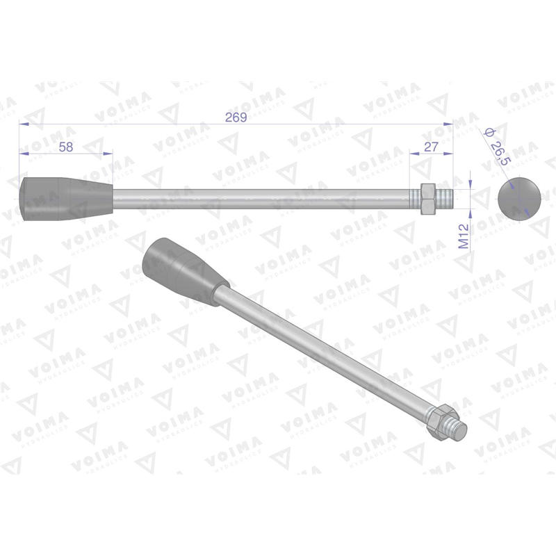 Dźwignia do rozdzielacza hydraulicznego 120L VOIMA-347904154