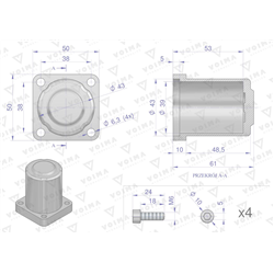 Kołpak rozdzielacza hydraulicznego dolny 120L VOIMA-347475771