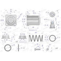 Kołpak rozdzielacza hydraulicznego dolny kompletny 120L VOIMA-347904160