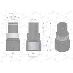 Tuleja ciśnieniowa łącząca rozdzielacze hydrauliczne 120L VOIMA-347904173