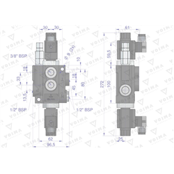 Rozdzielacz hydrauliczny 1-sekcyjny sterowany elektrycznie 12V 40L VOIMA-347475820