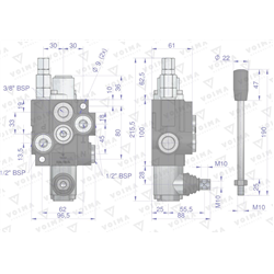 Rozdzielacz hydrauliczny 1-sekcyjny (sekcja nurnikowa) 40L VOIMA-347902639