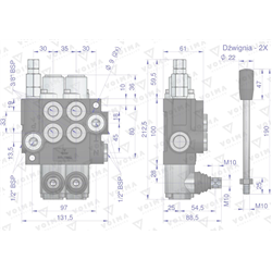 Rozdzielacz hydrauliczny 2-sekcyjny 40L VOIMA-347474287