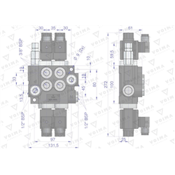 Rozdzielacz hydrauliczny 2-sekcyjny sterowany elektrycznie 12V 40L VOIMA-347904194