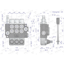 Rozdzielacz hydrauliczny 3-sekcyjny 40L VOIMA-347902686