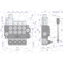 Rozdzielacz hydrauliczny 4-sekcyjny 40L (1-sekcja pływająca) VOIMA-347902726