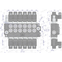 Rozdzielacz hydrauliczny 6-sekcyjny sterowany elektrycznie 12V 40L VOIMA-347475835