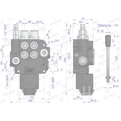Rozdzielacz hydrauliczny 2-sekcyjny 80L z joystickiem  VOIMA-347475841