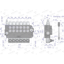 Rozdzielacz hydrauliczny 6-sekcyjny 80L VOIMA-347904237