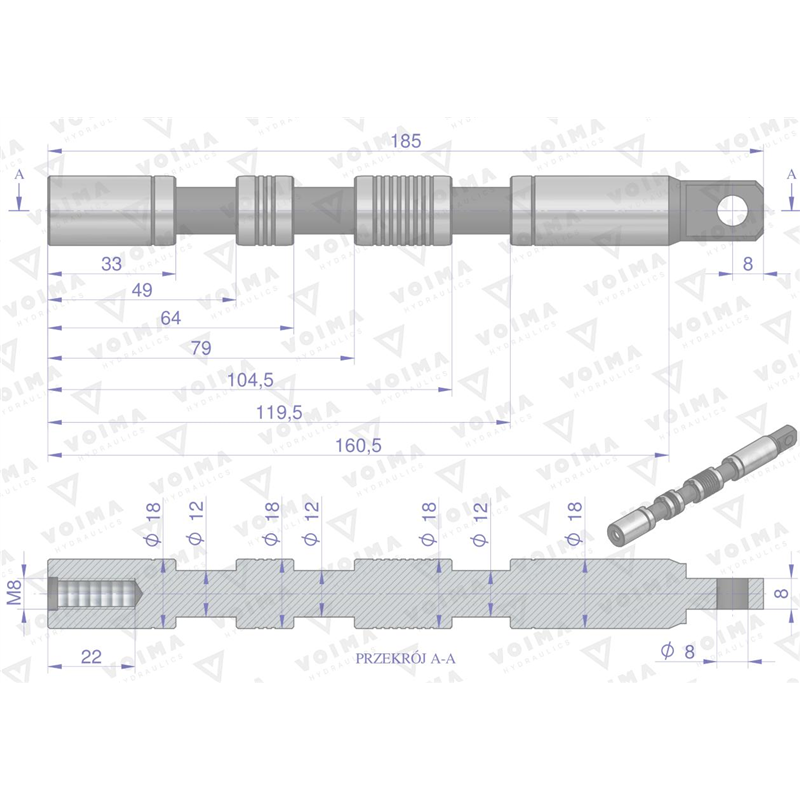 Suwak - do sekcji zwykłej (standardowej) rozdzielaczy hydraulicznych 80L VOIMA-347904188