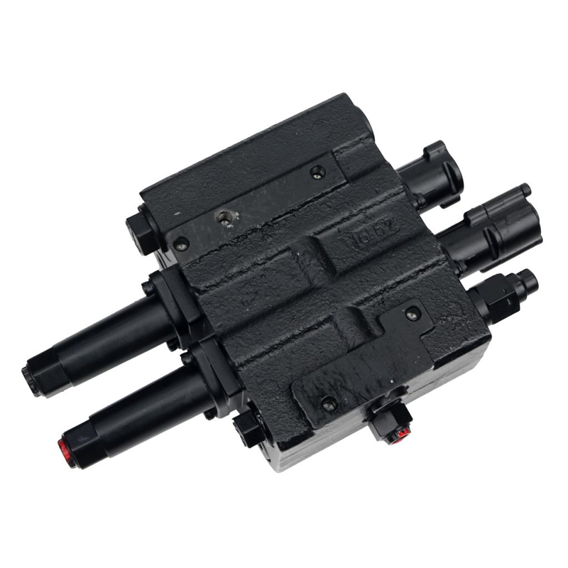 Rozdzielacz hydrauliczny do ładowaczy czołowych (LS - Load Sensing) 2-sekcyjny (1 x sekcja pływająca) max przepływ 90L - sterowa