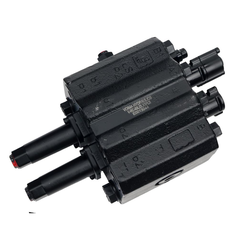 Rozdzielacz hydrauliczny do ładowaczy czołowych (LS - Load Sensing) 2-sekcyjny (1 x sekcja pływająca) max przepływ 90L - sterowa