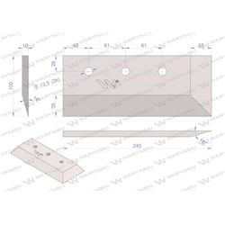 Lemiesz specjalny 100X245 Nóż Zagęszczarka Aglomerator do folii Waryński-347453278