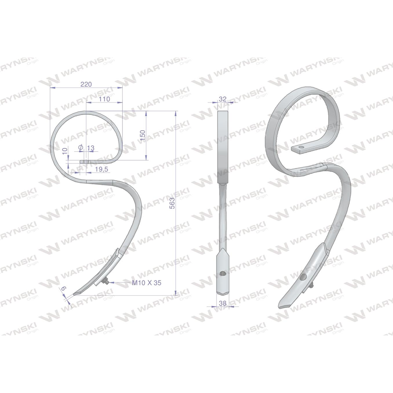 Ząb sprężynowy 013 32X10 Waryński-347878835